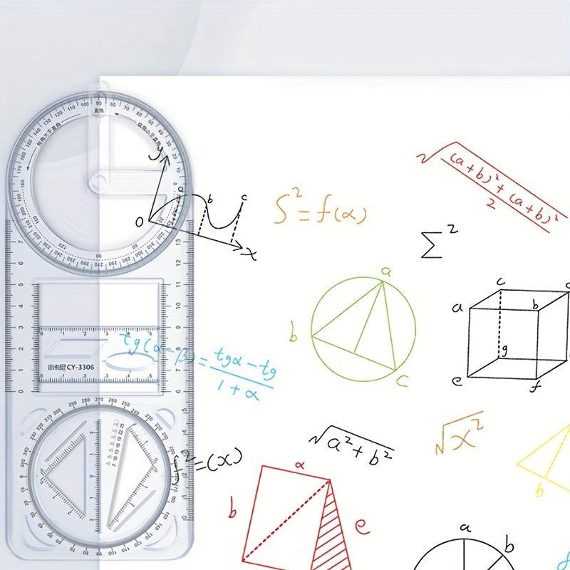 Geometric Graphic Ruler Rotatable Student Universal Ruler Drawing Tool