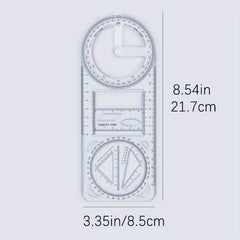 Geometric Graphic Ruler Rotatable Student Universal Ruler Drawing Tool
