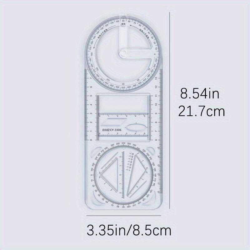 Geometric Graphic Ruler Rotatable Student Universal Ruler Drawing Tool