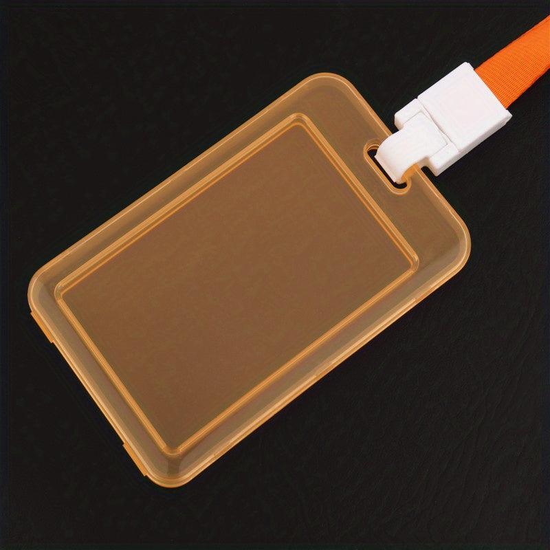 Transparent Card Set Lanyard Hanging Clip Card Holder Student Teacher Key Card