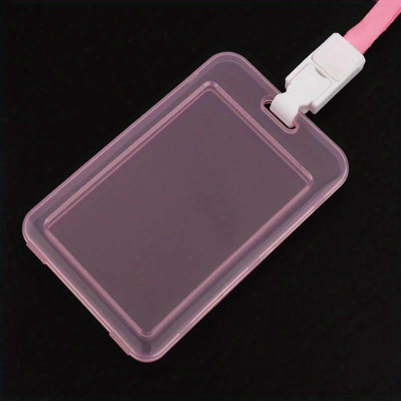 Transparent Card Set Lanyard Hanging Clip Card Holder Student Teacher Key Card