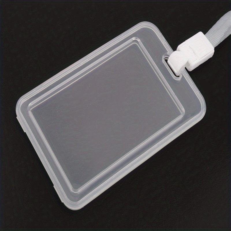 Transparent Card Set Lanyard Hanging Clip Card Holder Student Teacher Key Card