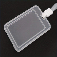 Transparent Card Set Lanyard Hanging Clip Card Holder Student Teacher Key Card