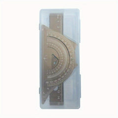 4pcs Metal Drafting Set With Storage Box Students Measure Ruler Set
