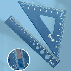 4pcs Metal Drafting Set With Storage Box Students Measure Ruler Set