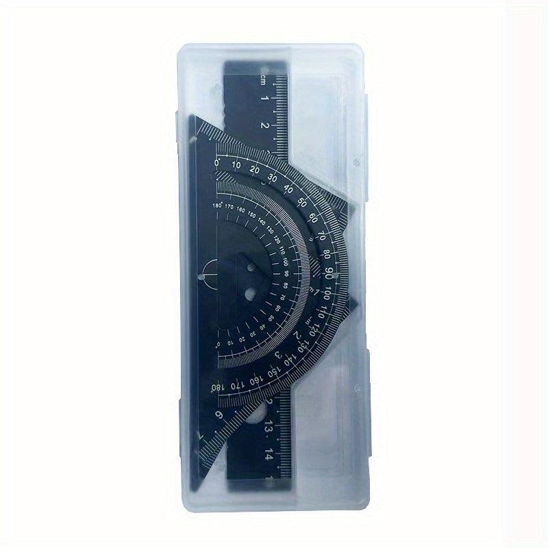4pcs Metal Drafting Set With Storage Box Students Measure Ruler Set