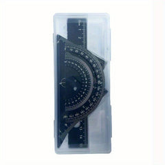 4pcs Metal Drafting Set With Storage Box Students Measure Ruler Set