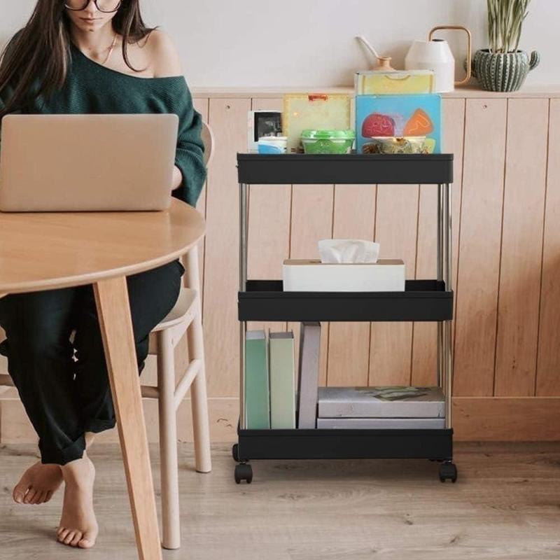 3-Layer Thickened Storage Rack with Hooks