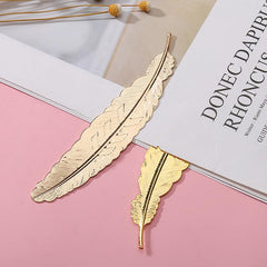 Vintage Feather Bookmark Brass Book Mark Stationery School Office Supplies