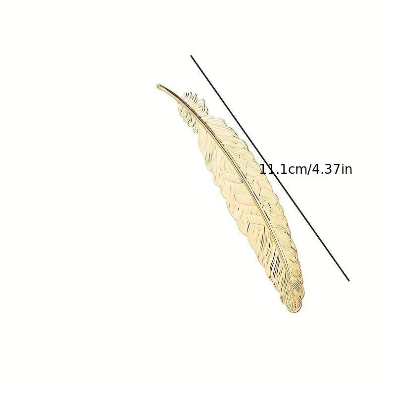Vintage Feather Bookmark Brass Book Mark Stationery School Office Supplies