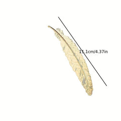 Vintage Feather Bookmark Brass Book Mark Stationery School Office Supplies