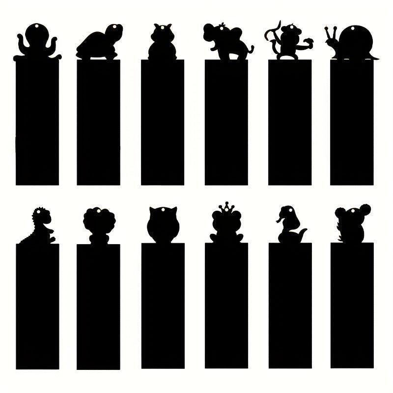 12pcs Animal DIY Bookmarks Scratch Painting Kit
