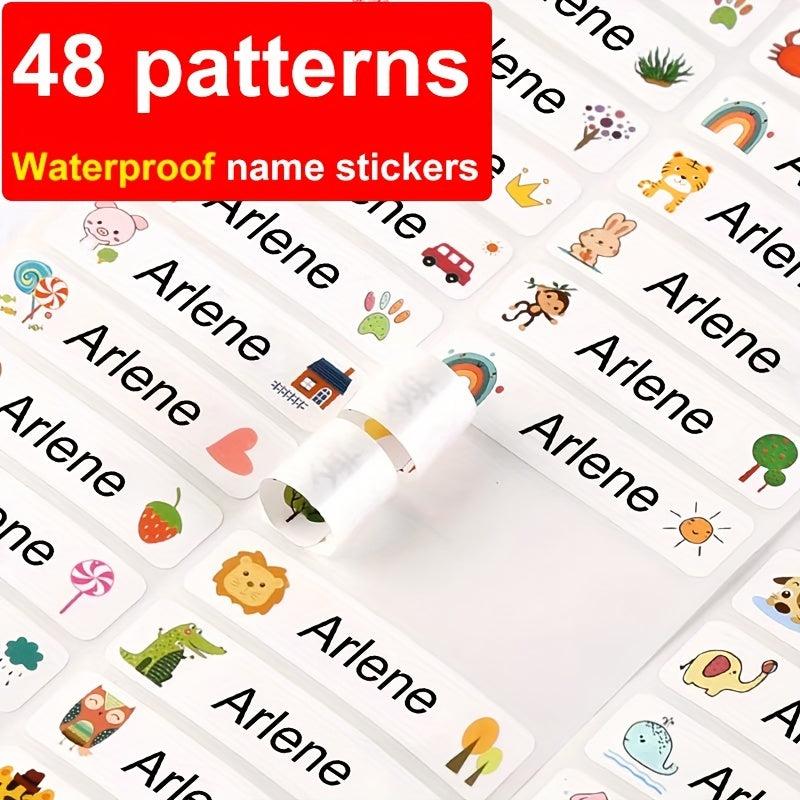 160pcs Customized Waterproof Transparent Name Stickers