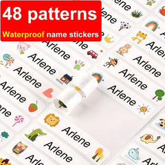 160pcs Customized Waterproof Transparent Name Stickers