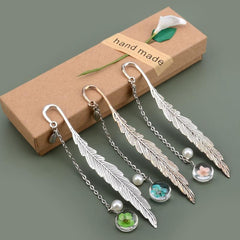 Metal Flower Pendant Bookmark - Ideal Gift