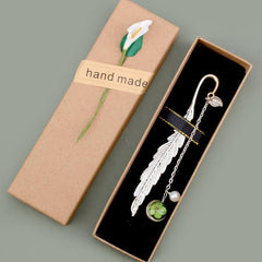 Metal Flower Pendant Bookmark - Ideal Gift