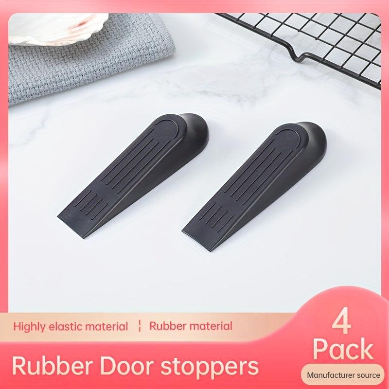 4pcs Rubber Door Stopper Wedge Floor Door Bottom Seam Sturdy Door Stopper