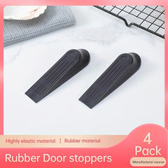 4pcs Rubber Door Stopper Wedge Floor Door Bottom Seam Sturdy Door Stopper