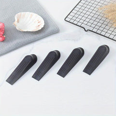 4pcs Rubber Door Stopper Wedge Floor Door Bottom Seam Sturdy Door Stopper