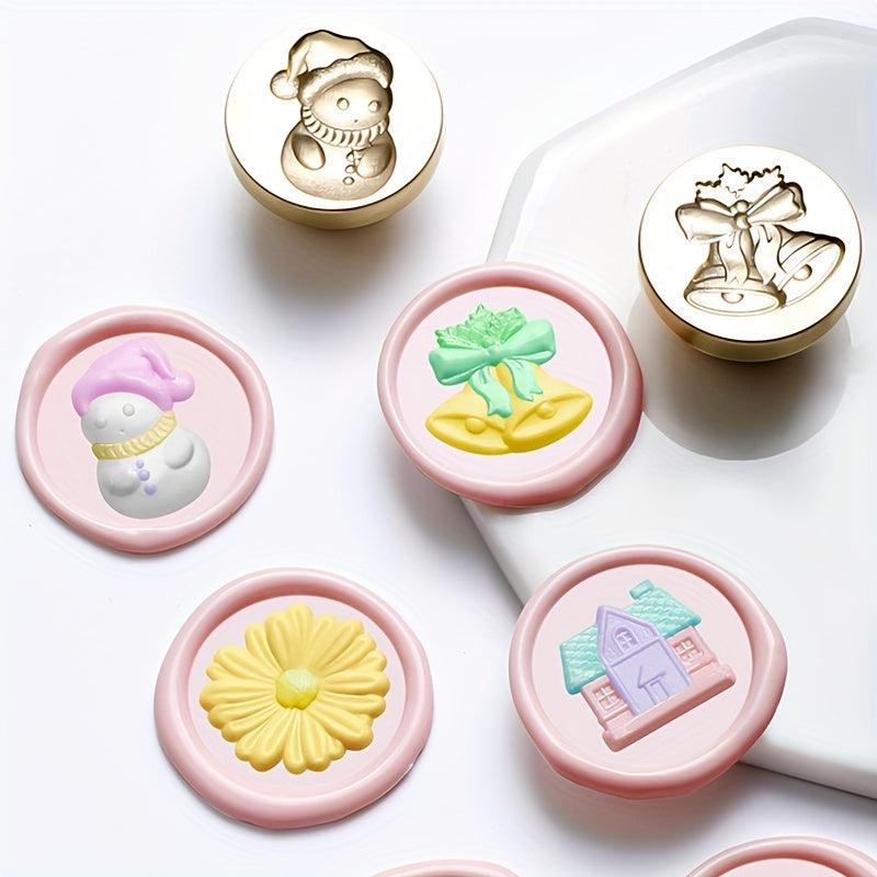 1 Pc Seal Wax Stamp 3D Fire Paint Embossed Solid Brass DIY Scrapbooking