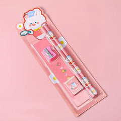 5pcs Student Cartoon Stationery Set Pencil Gift Supplies