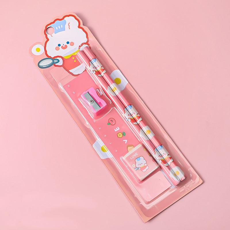 5pcs Student Cartoon Stationery Set Pencil Gift Supplies
