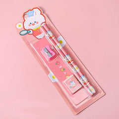5pcs Student Cartoon Stationery Set Pencil Gift Supplies