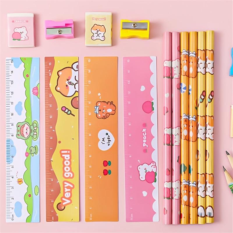 5pcs Student Cartoon Stationery Set Pencil Gift Supplies