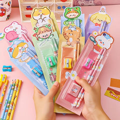 5pcs Student Cartoon Stationery Set Pencil Gift Supplies