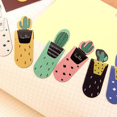3pcs Cactus Magnetic Bookmarks Books Marker Page Student Stationery