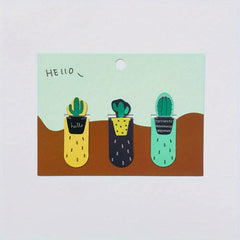 3pcs Cactus Magnetic Bookmarks Books Marker Page Student Stationery