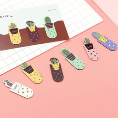 3pcs Cactus Magnetic Bookmarks Books Marker Page Student Stationery