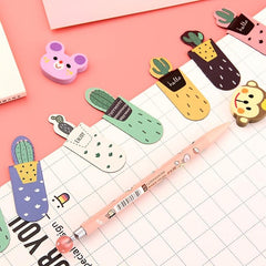 3pcs Cactus Magnetic Bookmarks Books Marker Page Student Stationery