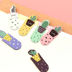 3pcs Cactus Magnetic Bookmarks Books Marker Page Student Stationery