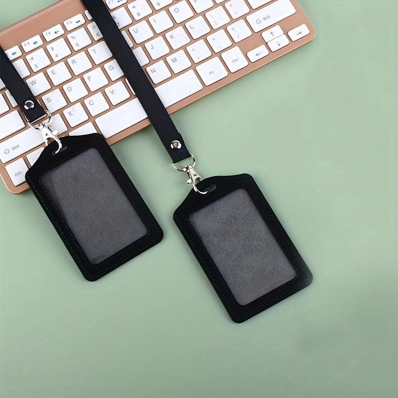 Portable Card Holder Set with Lanyard for Office and School ID Cards