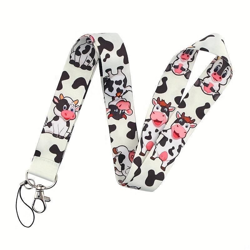 Cartoon Spotted Cow Mobile Phone Lanyard ID Card U Disk Camera Tag Key Chain