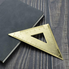 Metal Isosceles Triangle Ruler Brass Geometry Measuring Tool School Supplies