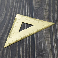 Metal Isosceles Triangle Ruler Brass Geometry Measuring Tool School Supplies