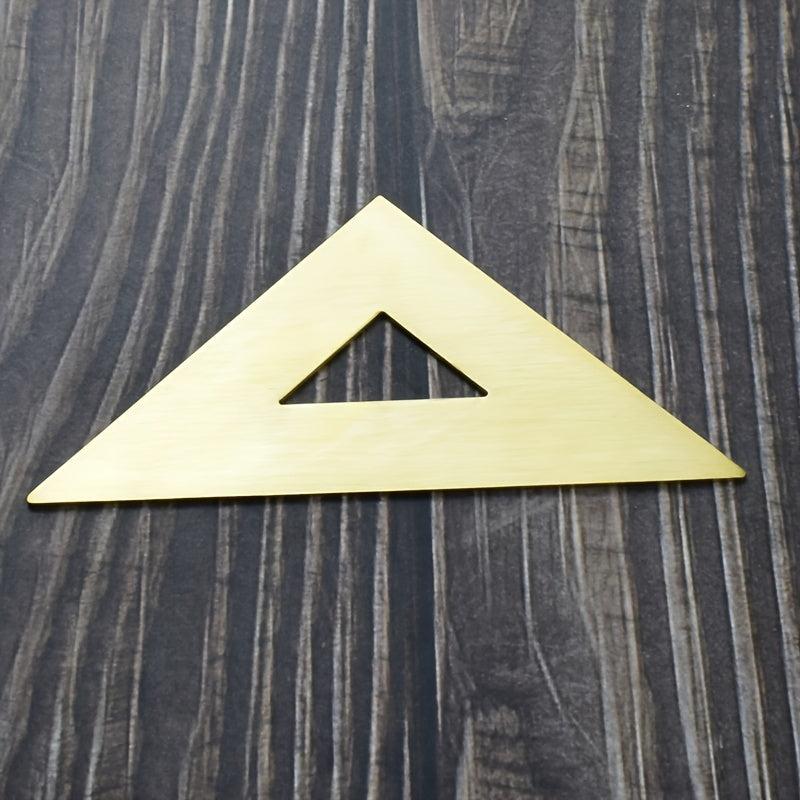 Metal Isosceles Triangle Ruler Brass Geometry Measuring Tool School Supplies