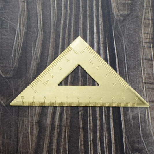 Metal Isosceles Triangle Ruler Brass Geometry Measuring Tool School Supplies