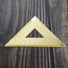 Metal Isosceles Triangle Ruler Brass Geometry Measuring Tool School Supplies
