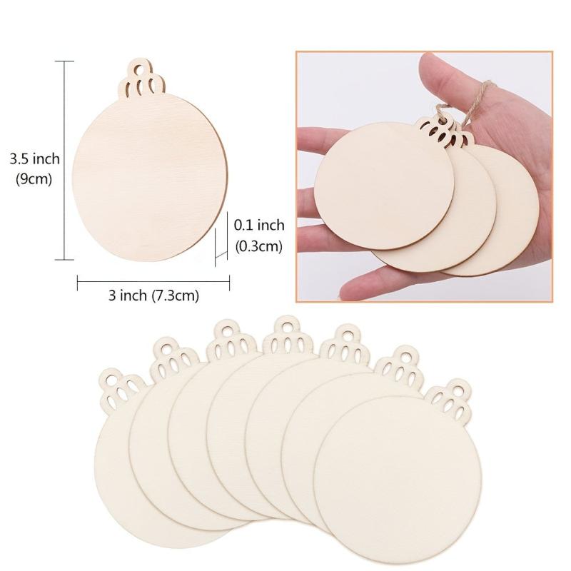 30pcs Round Wooden Discs With Holes 7 Unfinished Natural Wood Slices
