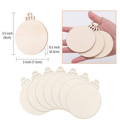 30pcs Round Wooden Discs With Holes 7 Unfinished Natural Wood Slices