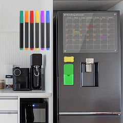 Acrylic Fridge Calendar with Markers, Eraser, Storage Box