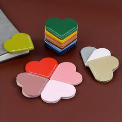 1PC PU Leather Love Heart Bookmark Student Gift