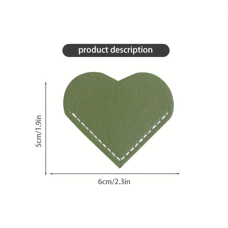 1PC PU Leather Love Heart Bookmark Student Gift
