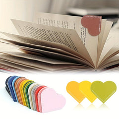 1PC PU Leather Love Heart Bookmark Student Gift