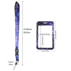 ID Card Holder & Lanyard Set - Holds ID Card, Business Cards, Cash, Keys
