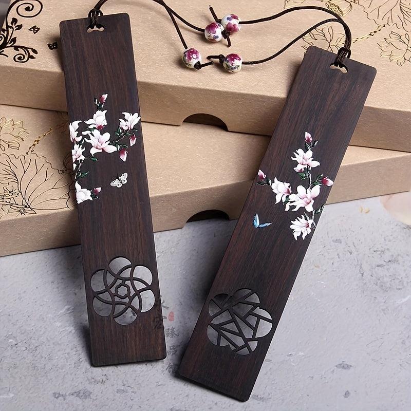 Plum Blossom Butterfly Wooden Bookmark Chinese Style Book Clip
