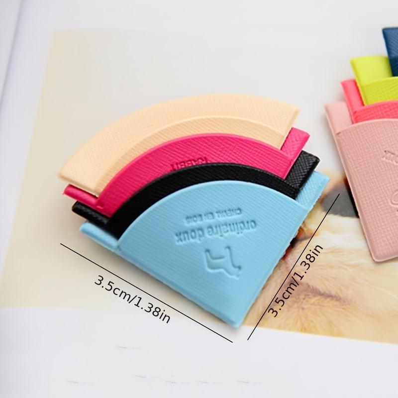 4pcs Multicolor Leather Bag Corner Bookmark